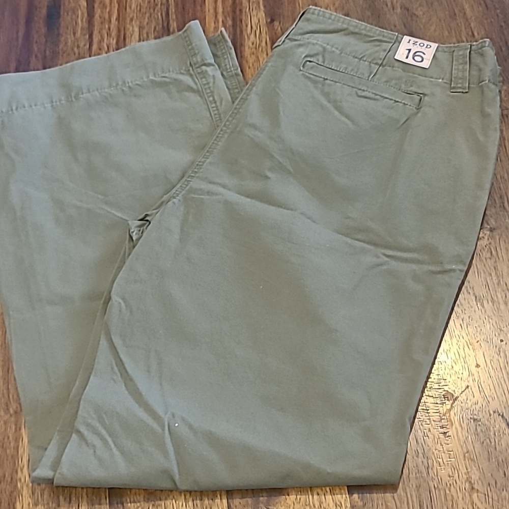 IZOD  Green Boot Cut Pants size 16 .  New